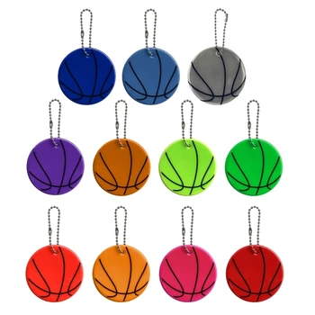 Баскетболен защитен рефлектор, отразяваща ключодържател, PVC, отразяваща висулка, 11 цвята