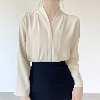 Нови елегантни ризи с къс дъното, офис женски шифоновые ризи 2023, пролетно-лятна дамска блуза, блузи, blusa mujer